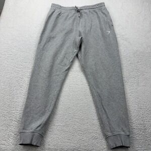 Gymshark Mens Joggers Sweatpants Gray Logo Activewear Size L